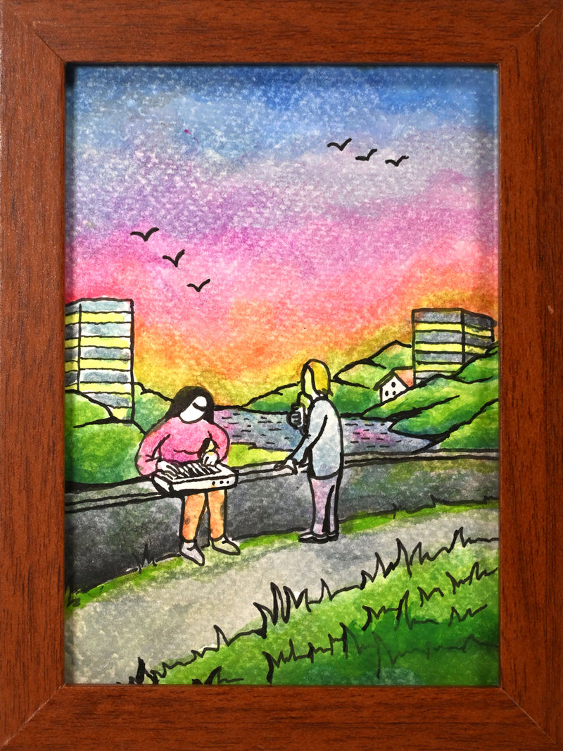 Lets Look at the Romantic Sunset After Dinner