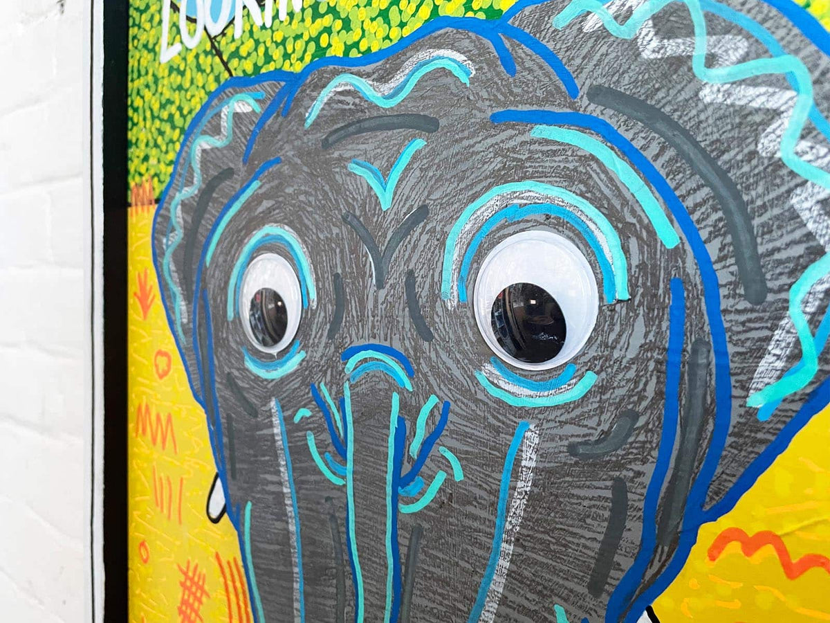 EYES ON MY ASS – WHITE FRAME – Painting